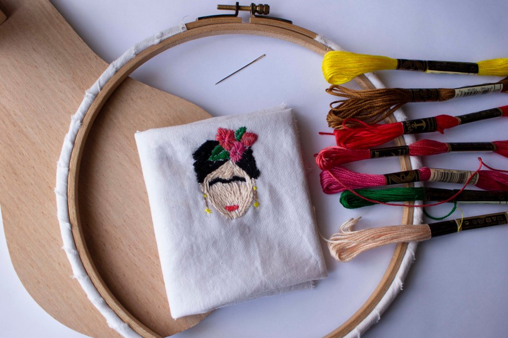 DIY Frida Kahlo Embroidered&nbsp;patch